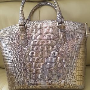 Brahmin Like New Duxbury Melbourne Satchel Symphony Metallic (gold/brown/silver)